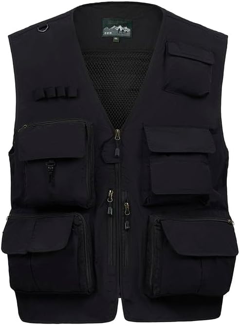 LBL Men's Utility Fishing Vest Lightweight Outdoor Work Safari Travel Photo Multi Pockets Waistcoat Jacket