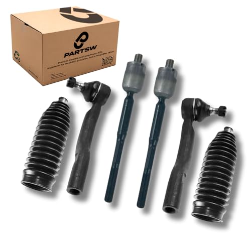 6pc Front Steering Kit Inner Outer Tie Rods Bellow Boots Fits Lexus ES330 ES350 Toyota Camry Solara 04 to 08
