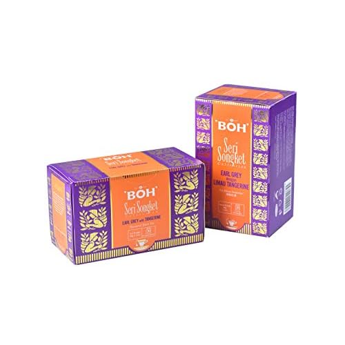 BOH Seri Songket Earl Grey  Tangerine Tea - Refreshing Blend with Tangy Citrus Flavor - Scented with Bergamot for a Piquant Aroma - Morning  Afternoon Hot Tea - 40 Teabags