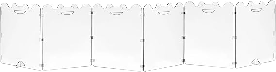 Acrylic Pet Gate - 4 Pieces or 6 Pieces, Foldable Acrylic Standing Dog Gate with Carry Handles, Clear Barrier, For Doors, Interior Stairs, Hallways Rooms