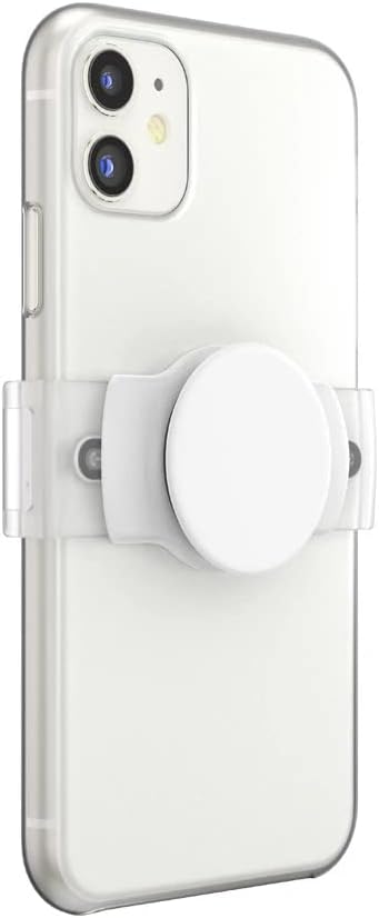 PopSockets Phone Grip Slide for Phones and Cases, Sliding Phone Grip with Expanding Kickstand - Stretch White