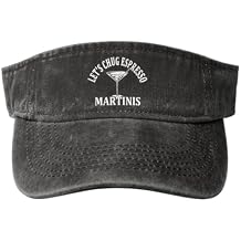 Martinis Glass Let's Chug Espresso Martinis Hat Sun Visor Hats for Women Men Adjustable Cotton Empty Top Baseball Cap