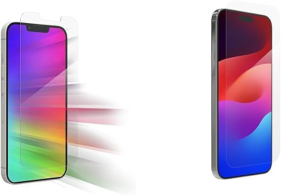 ZAGG InvisibleShield Glass Elite VisionGuard Screen Protector for Apple iPhone 14/13/ 13 Pro & InvisibleShield Glass Elite iPhone 15 Pro Max Screen Protector - 5X Stronger