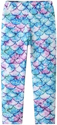 VIKITA Girls Soft Stretchy Leggings Sparkly Active Workout Pants for Toddler Kids Colorful Pattern Ages 2-12