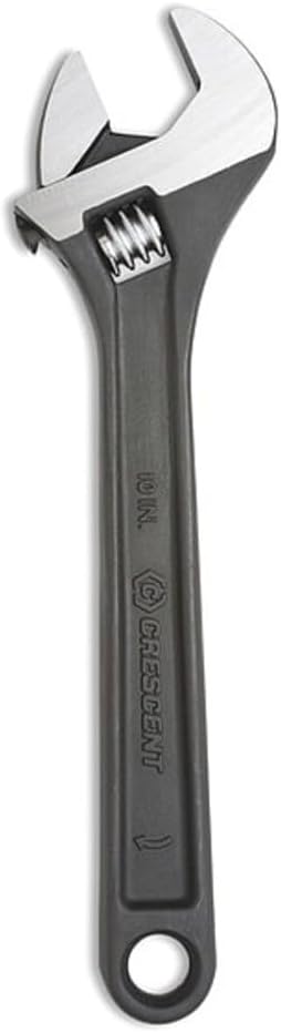 Crescent 10" Adjustable Black Oxide Wrench - Carded - AT210VS | Hand Tool for Garage and Home Improvement, Grip Wrench for Shower Head