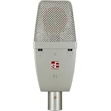 SE ELECTRONICS T1 Large Diaphragm Condenser Microphone with Titanium Capsule, Cardioid Pickup Pattern, Pads & Low-Cut Filters & Shockmount - Professional Studio Recording Microphone