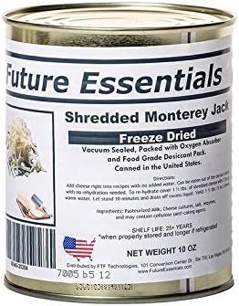 Freeze Dried Shredded Monterey Jack Cheese 25 Year Shelf Life 10 Oz Can