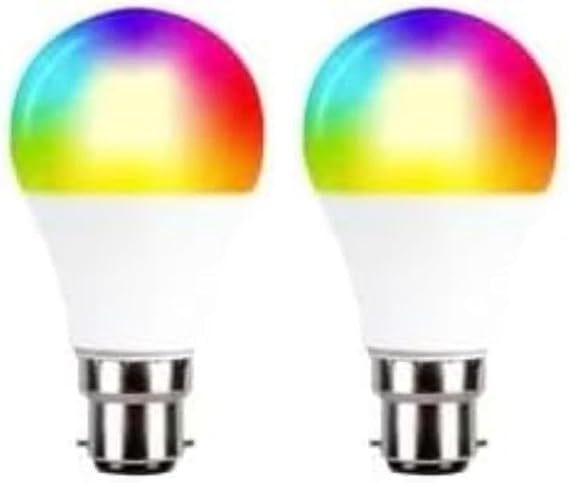 TCP Smart Wi-Fi LED Lightbulb Classic B22 Colour Tuneable White & Colour Changing Dimmable, 60W, RGB (Pack of 2)