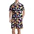 Men's Button-Up Hawaiian Shirt & Shorts Set - 2 Piece Summer Beach Vacation Outfits