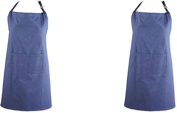 DII Everyday Basic Kitchen Collection, Plus Size Apron, French Blue (Pack of 2)