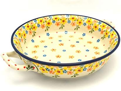Polish Pottery Baker - Round with Handles - 8" - Buttercup