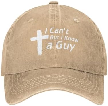 Christian Hat I Cant But Know A Guy Christian Cross Hat for Men Baseball Hats Adjustable Hats