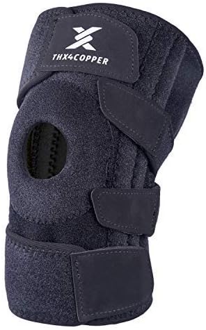 Thx4COPPER Knee Brace Support, Open Patella Side Stabilizers – for Meniscus Injuries, Swollen ACL, Tendonitis, Arthritis, Joint Pain Relief with Adjustable Compression Wrap,S-M