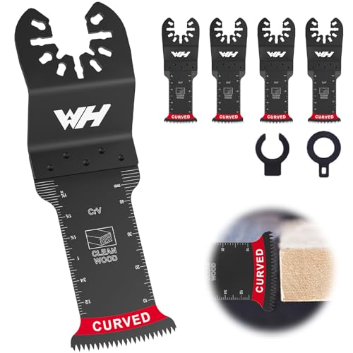 Oscillating Tool Blade, 4pcs Universal Multitool Blades for Metal Wood Plastic Cutting, Professional Wood Working Tool Blades Kits Fit Bosch Dewalt Ryobi Milwaukee, Black