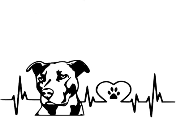 2pcs 7.87"x2.56" Interesting Dog Paw Pit Bull Bully Dog Pattern Stickers, Suitable for Laptop, Truck, and Wall, Easy Peel & Stick, Durable Weatherproof Adhesive Decals #2BZ330 (Black)