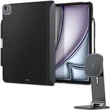 Spigen iPad Air 13" Enzo Aramid Black & One Tap Easel Stand Space Gray