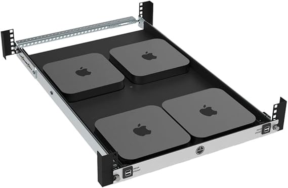 RackSolutions 1U Rack Mount Shelf for Apple Mac Mini (3rd and 4th Generation)