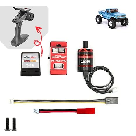 FURITEK Torpedo BRUSHLESS Power System for REDCAT ASCENT-18 Included Python Pro ESC & Cedar Motor - 1/18 RC Car, RC Rock Crawler Electronics (FUR-2530 (Motor, ESC & Receiver))