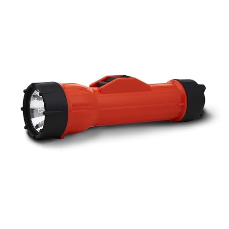 BRIGHT STAR 2124 | Intrinsically Safe, Water-Resistant 3D Cell Incandescent Flashlight Unbreakable, Emergency Light for Hazardous Environments | 80 Lumens, 100 Meter Beam | Industrial LED Torch (2217-LED)