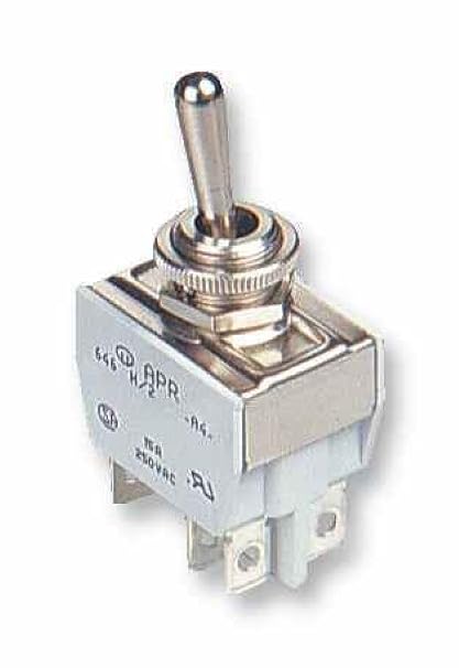 APEM - Toggle Switch, Metal Lever, DPST, ON-OFF, 15A