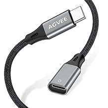 AGVEE 1.5ft USB-C Male to Lightning Female Charging Adapter Cable for Apple Pencil 1st Generation, Enables iPencil Gen 1 Match iPad with USB-C Port(Not Plug & Play, Need Extra Steps), Dark Gray