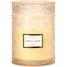 Vanilla Bean Candle, Large Decorative Glass Candle 19oz, Luxury Soy Wax Scented Candle Gift for Women, Home Fragrance for Living Room
