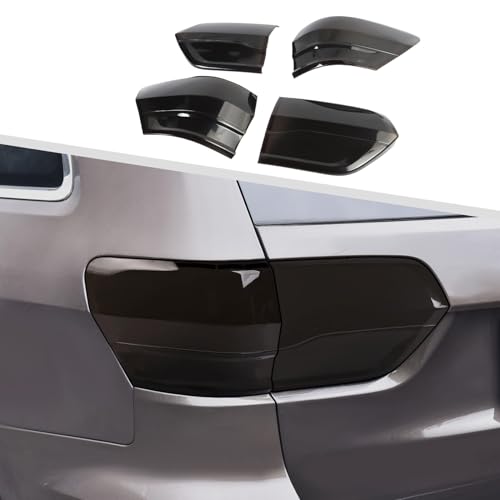 Jimen 4PCS Smoked Tail Light Trim Cover Fit for Jeep Grand Cherokee 2014-2020
