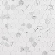MSI Eden Statuary 2 in. X 2 in. Hexagon Matte Porcelain Mosaic Tile for Bathroom, Kitchen Backsplash, Accent Wall Tile, and Shower Wall Tile