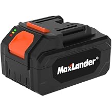 MAXLANDER 4.0Ah Lithium Replacement Battery, 20V Large Capacity Rechargeable Battery Pack with Power Display for Garden Electric Tools(Not Suitable Snow Blower)