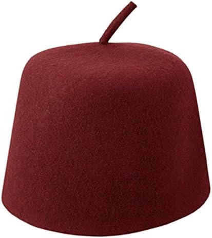 Village Hat Shop Maroon Wool Fez with Stem (XX-Large)