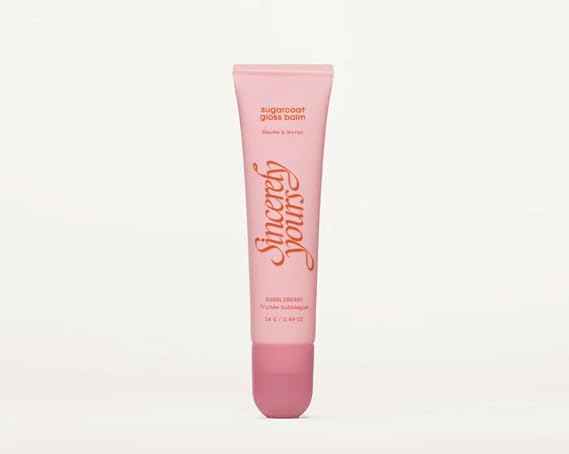 Sincerely Yours Sugarcoat Gloss Balm, Hydrating Non Sticky Lip Gloss Balm (Bubbleberry)