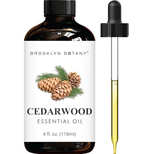 Brooklyn Botany Cedarwood Essential Oil - Huge 4 Fl Oz - 100% Pure and Natural - Premium Grade with Dropper - for Aromatherapy and Diffuser