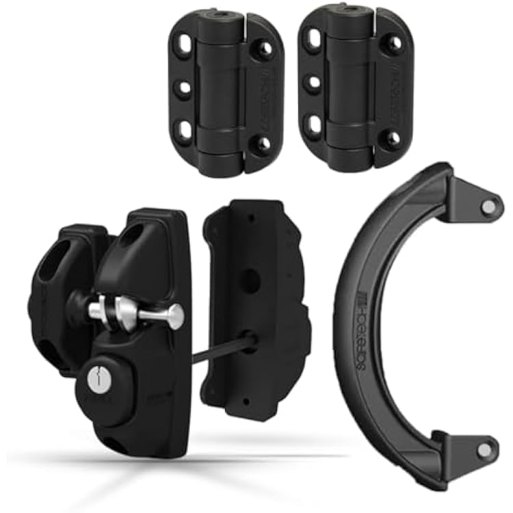 2 Side Gravity Gate Latch WTopKlik Self Closing Hinge WGate Handle Bundle