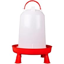 14l Litre Large Chicken Poultry Hen Large Drinker Waterer Container with Legs Handle Red