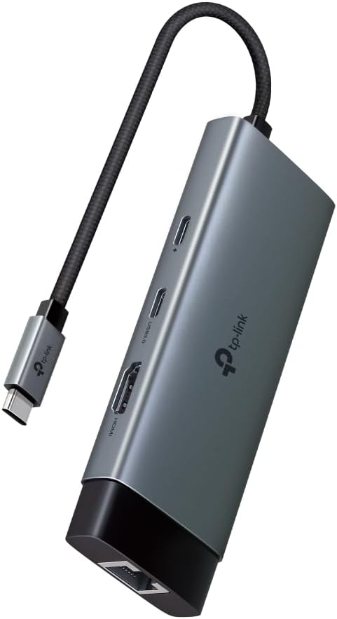 TP-Link UH6120C, 1 HDMI, 1 100W Fast Charging Port, 1 USB-C, 2 USB-A 3.0 Ports and Gigabit Ethernet Converter from Type C
