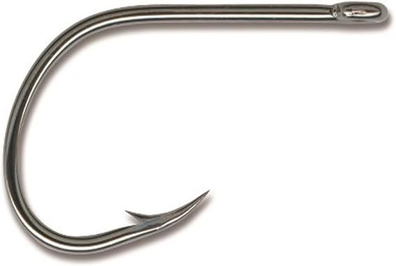 Mustad Ultra Point 2X Fine Wire Kirbed Point Big Gun Open Eye Siwash Hook, Black Nickel