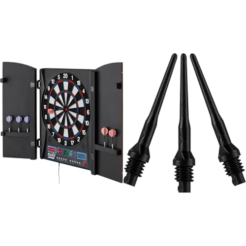 Fat Cat Electronx Electronic Dartboard with Cabinet, 13.5 in Target, 34 Games, 8 Players, 6 Darts Included