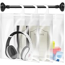 Large Hook Hanging Storage Bags 10 x 12.5-inch, Headphone Storage Classroom - Reusable, Waterproof & Dustproof - Ideal for Classroom, Library, and Pharmacy Use
