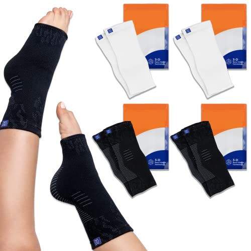 NanoSocks Compression Socks 4 Pack Bundle - Toeless Small, 2 Pair Black  2 Pair White