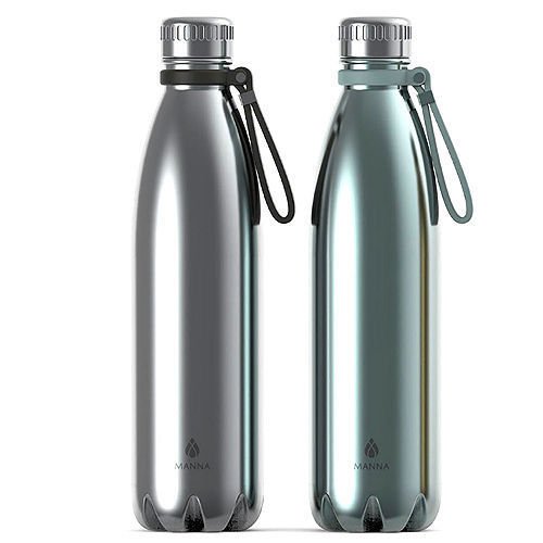 Manna Vogue Insulated Bottles - 25 oz - 2 Pack Chrome and Ice