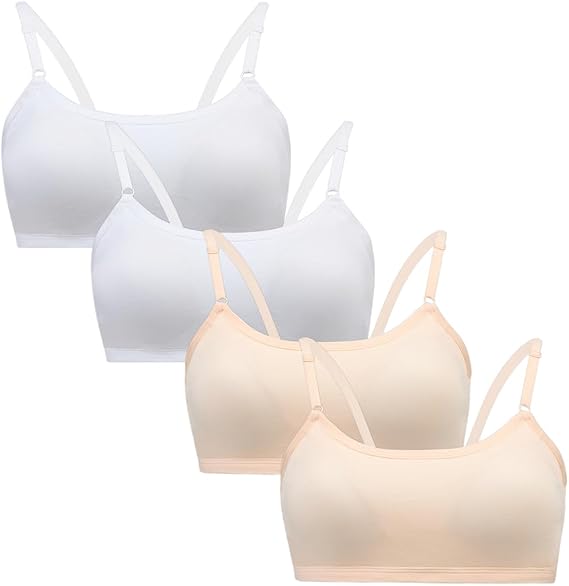 Herepai Teen Girls' Training Bra Seamless Cotton Cami Wireless Bras Elastic