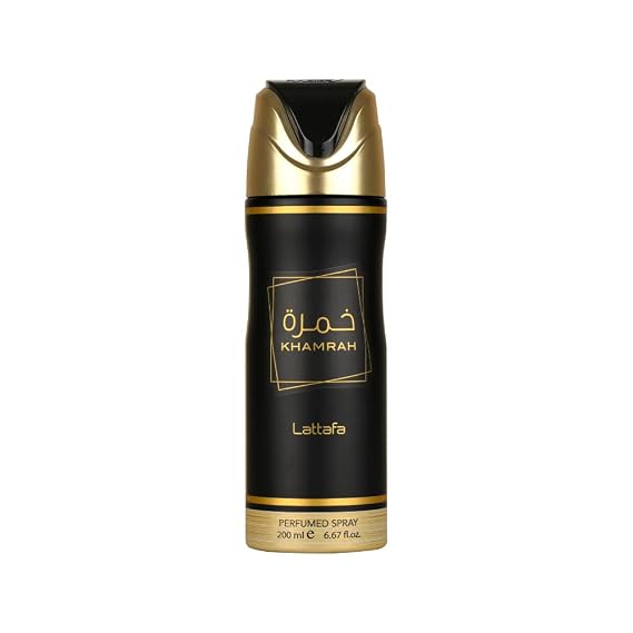Lattafa Khamrah Perfumed Deodorant Spray for Unisex, 6.7 Ounce / 200 ml