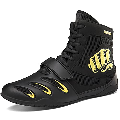 Mens Womens Wrestling Shoes Non Slip Breathable Ankle Protection Squat Boxing High top Training Boots Sports Fitness Shoes