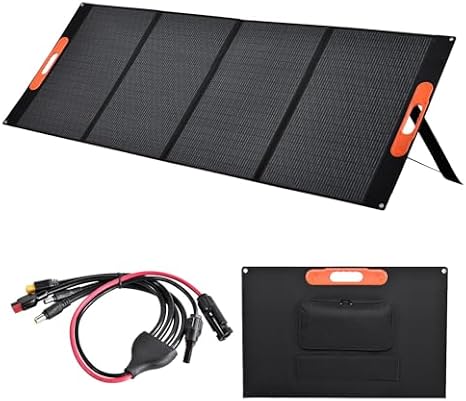 400W Portable Solar Panel Charger - Foldable, USB-A & Type-C, 40V, IP67 Waterproof, 24% Efficiency, 4 Adjustable Kickstands for Camping, RV, Outdoor Use