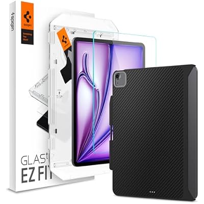 Spigen iPad Air 13 Enzo Aramid Black & Spigen iPad Air 13 Glas.tR EZ Fit