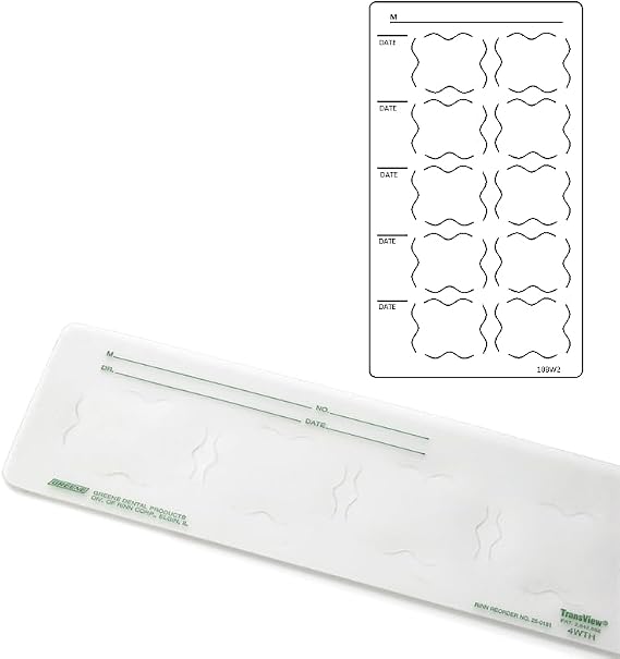 100/Pk Flow Dental Film Mount Grip Right Notched Clear Plastic Film Mounts Horizontal & Vertical Windows in Different Sizes (10-BW)