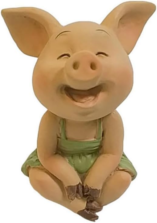 Fairy Garden Miniature Pig Figurine- Peace and Joy