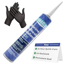 Marine Adhesive 5200 Fast Cure (White) - UV Resistant, Underwater Sealant, Permanent Watertight Bonding and Sealing, 5200 Marine Sealant for Boats, Decks, RVs & Homes