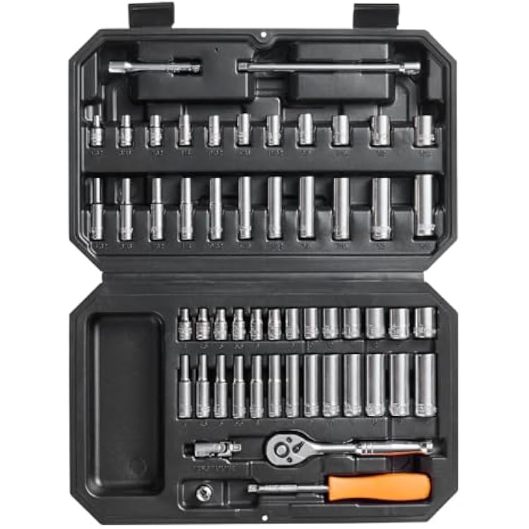 Socket Set 14 Inch Drive Socket and Ratchet Set 6-Point 54 Pcs Tool Set