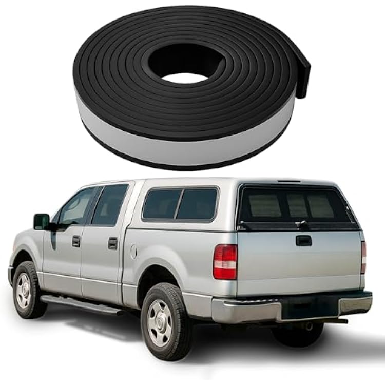 Camper Shell Seal Truck Rubber - 23FT x 2 x 0.2 EPDM Stripping for Truck Caps 200 lbs Max Heavy Duty Weatherproof Tape